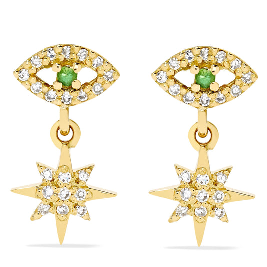 APM-4426829 Eyes eight-pointed star earrings