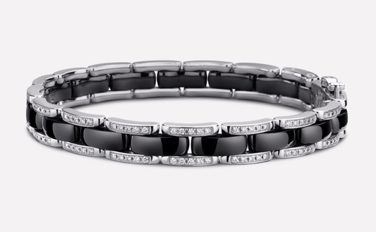 XNE-J2930 ceramic tank bracelet with diamonds