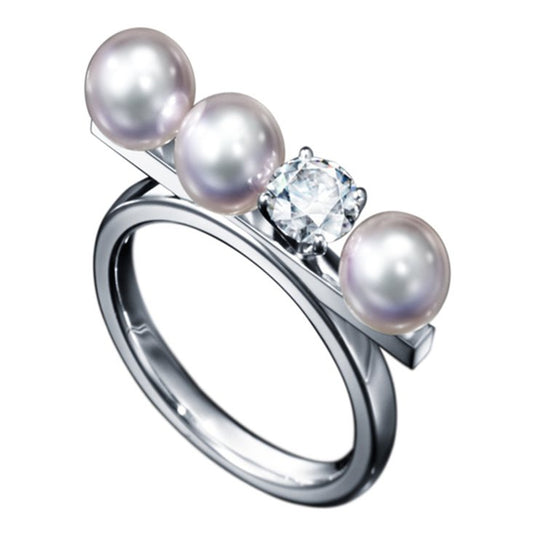 TSQ-RPI-4519-18KWG, balance beam, 3 pearls and 1 diamond