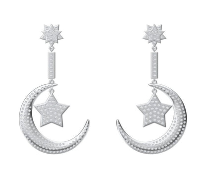 XNE-J16039 Star Moon Earrings Customer Edition