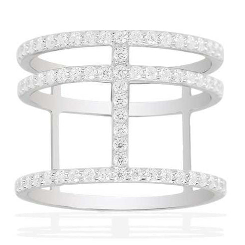 APM-A14726OX lines, full diamonds, three rings, hollow
