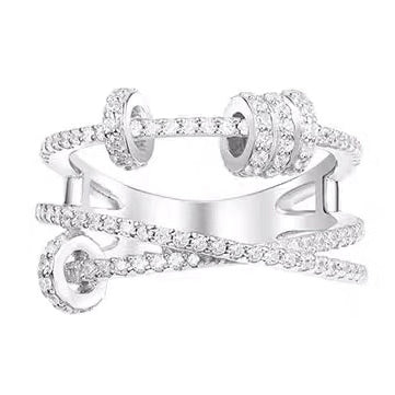 APM-7745186 movable cross diamond ring