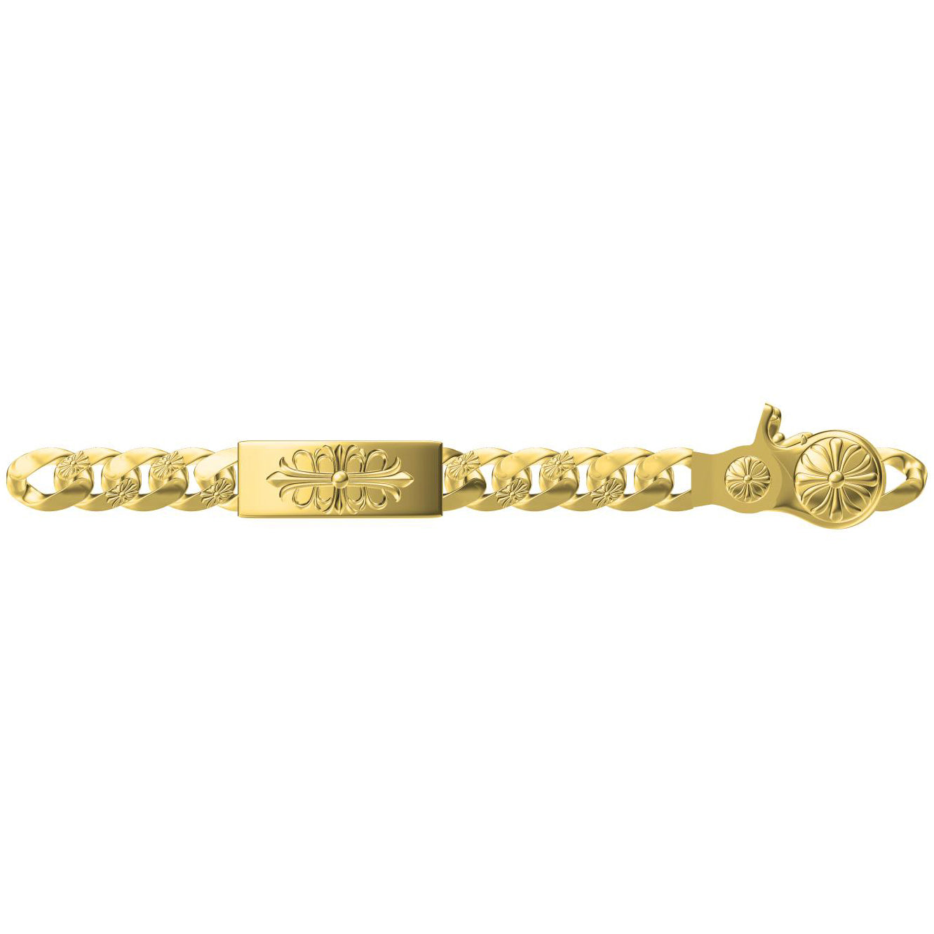 KLX-ES89231287 cross thatched gold bracelet (chain length 20cm)