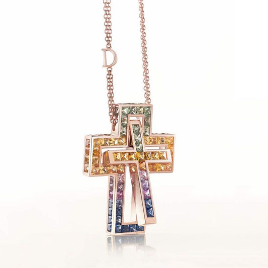 DMY-20084372 colored diamond T-square diamond with double cross