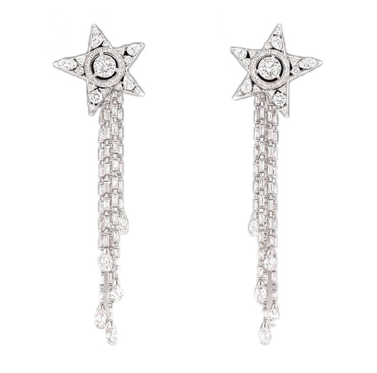 XNE-J25937 star diamond ear clips