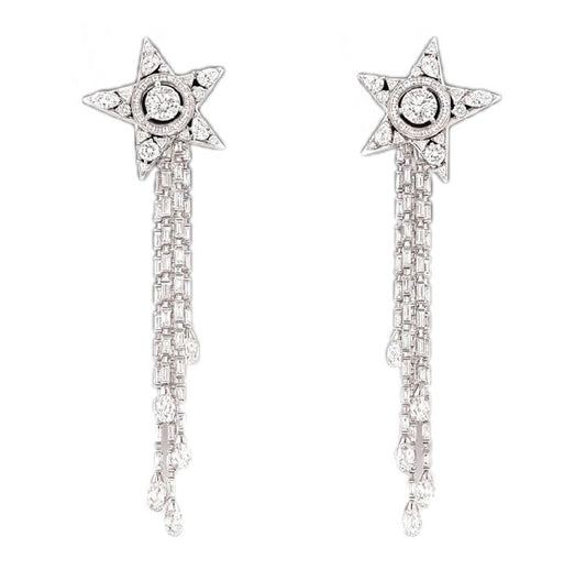 XNE-J25937 star diamond ear clips