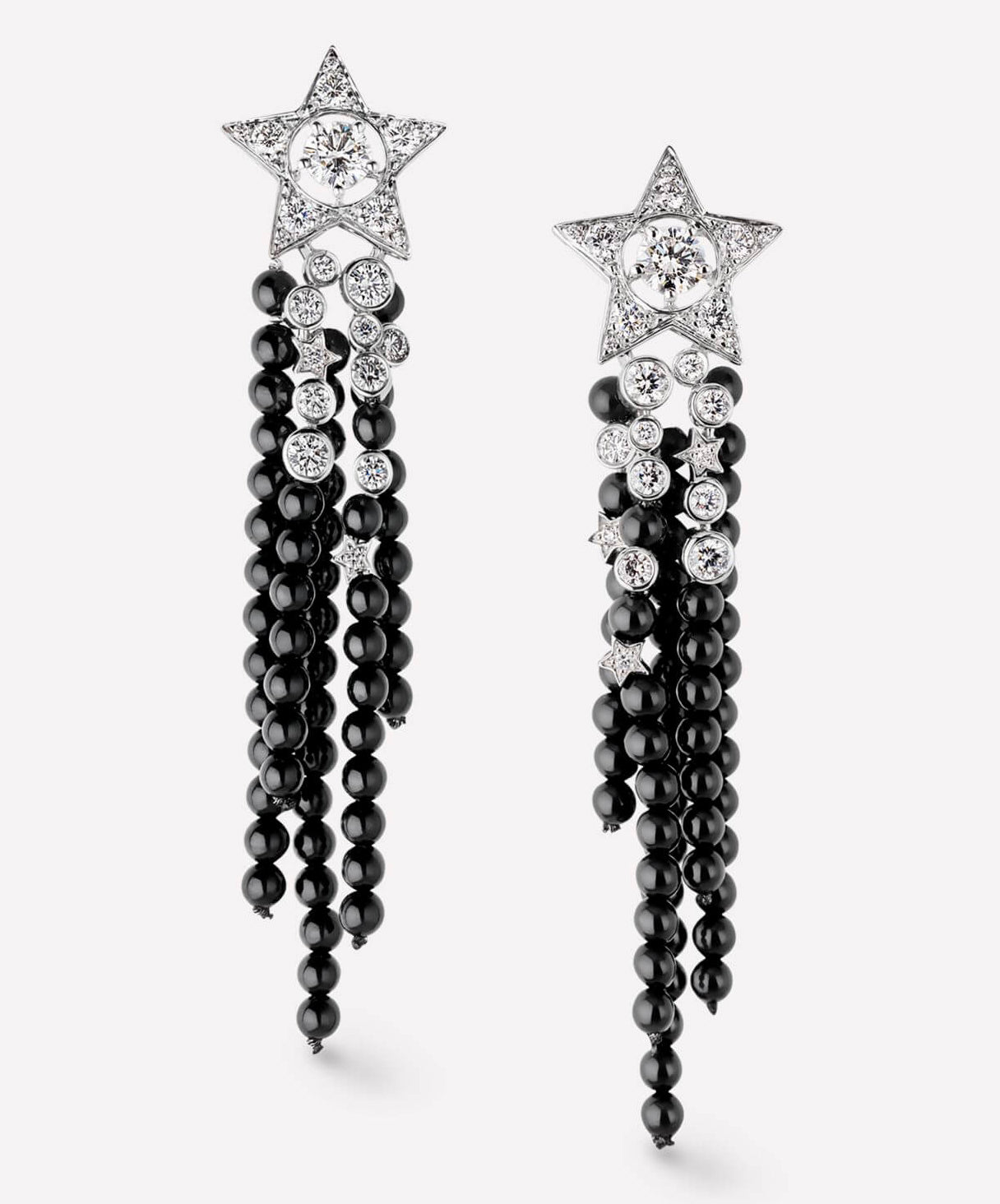 XNE-J10181 star black crystal ear clip