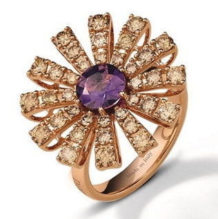 DMY-JZ94211714 Amethyst Sunflower Snowflake Ring