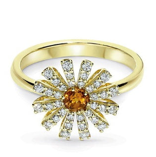 DMY-JZ49974643 citrine sunflake snowflake ring