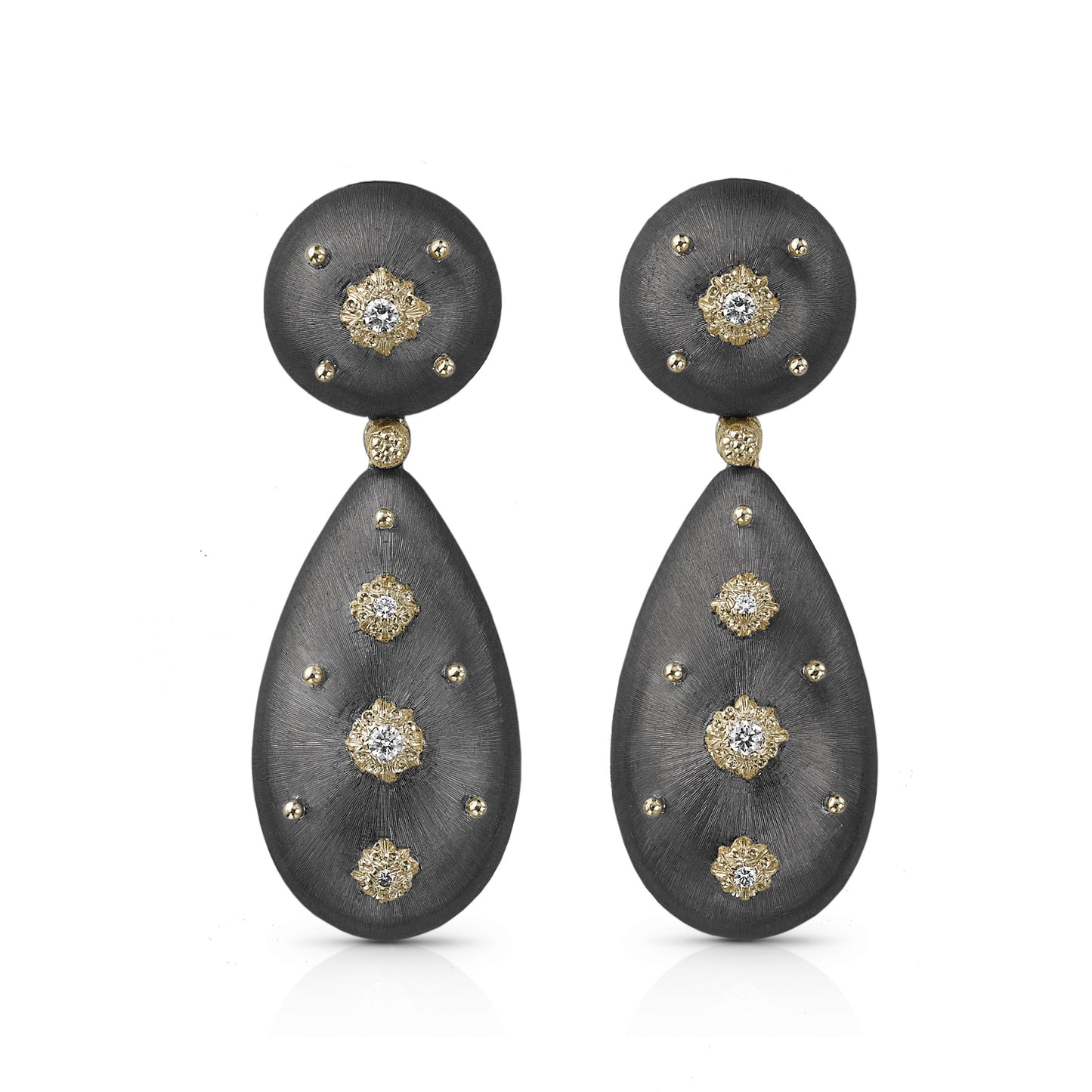 BQLT-ES32047172 round body light gold surface plus flower earrings
