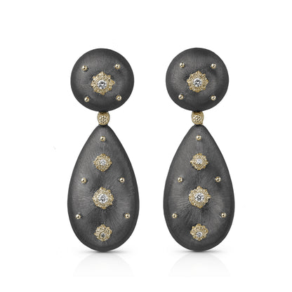 BQLT-ES32047172 round body light gold surface plus flower earrings