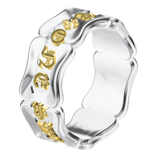 KLX-JZ21770471 letter light gold wide arm ring 18.5#