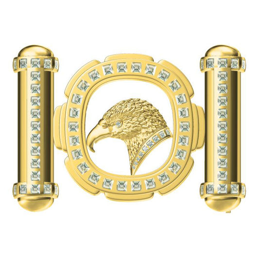 SDF-PDK25487303 Eagle head square diamond frame belt buckle