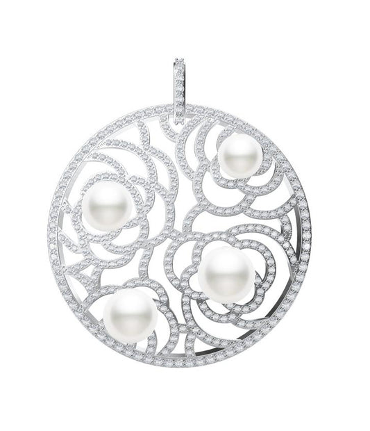 XNE-J29966 Pearl Full Diamond Pendant