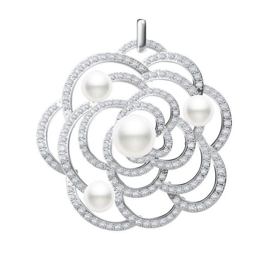 XNE-J38559 Pearl Camellia Pendant
