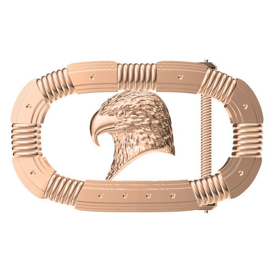 SDF-PDK65879834 light gold twisted rope eagle head belt buckle