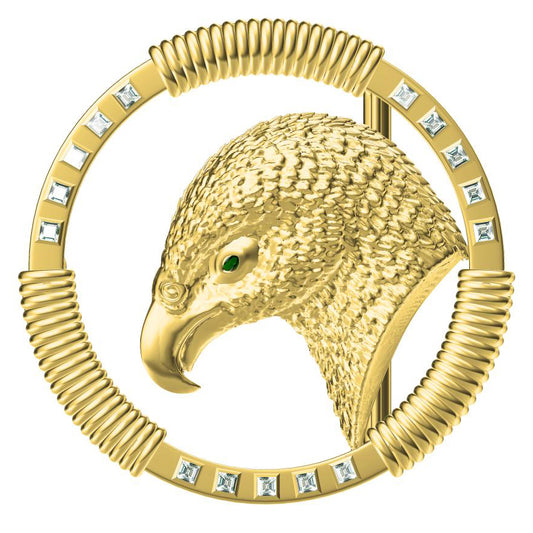 SDF-PDK78464364 circle set with T square diamond eagle head belt buckle