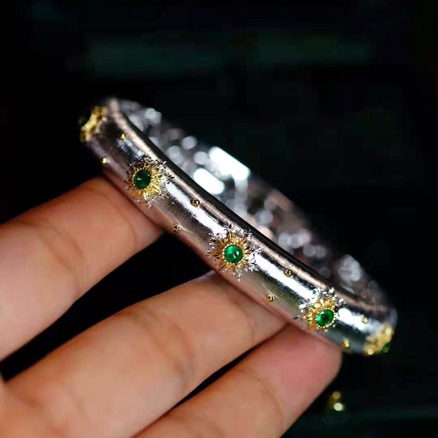 BQLT-SZ258256 7.4mm圆波花边分色手镯