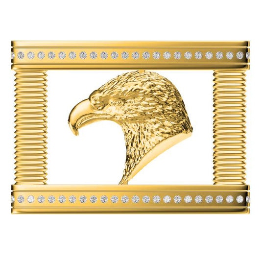 SDF-PDK11247362 square frame diamond eagle belt buckle