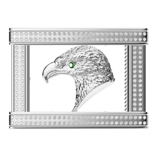 SDF-PDK51506640 full diamond square eagle head belt buckle 39mm
