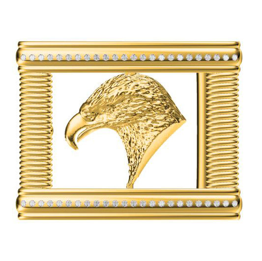 SDF-PDK22495434 square frame one row stone eagle belt buckle
