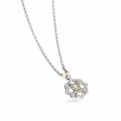 BQLT-JAUPEN013134 Small diamond-shaped lace peg chain pendant necklace