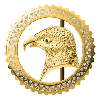 SDF-PDK24286648 gear edge diamond eagle head belt buckle