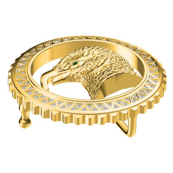 SDF-PDK24286648 gear edge diamond eagle head belt buckle