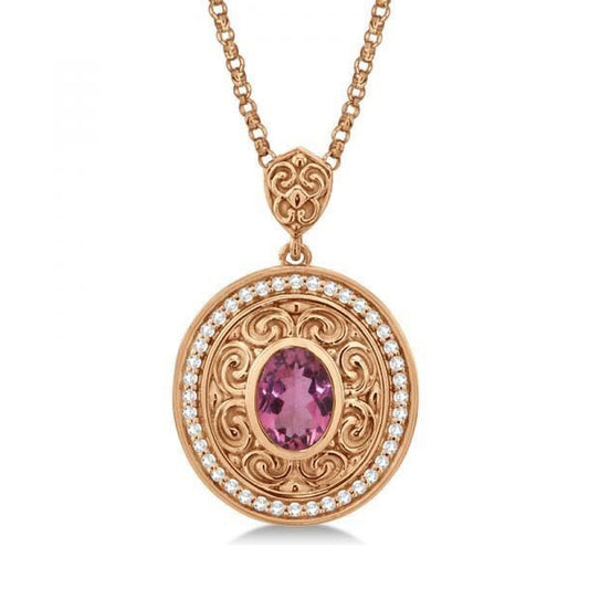 BQLT-XL560456 bezel inlaid egg-shaped retro pendant, retro pattern