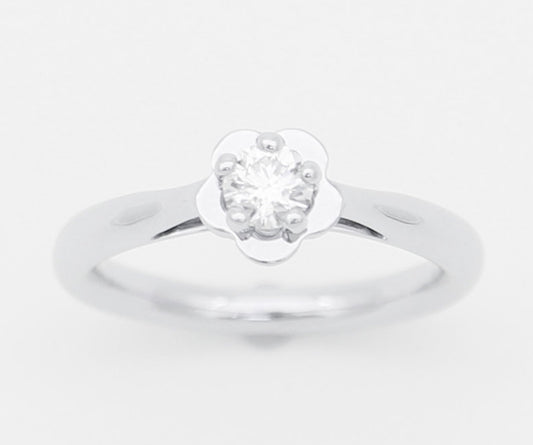 XNE-J32668 plum blossom head five-claw light gold ring
