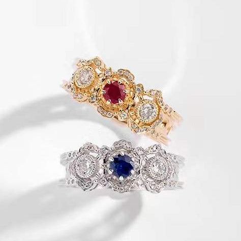 BQLT-JZ661304 six-claw 1+2 bead wide hollow arm ring