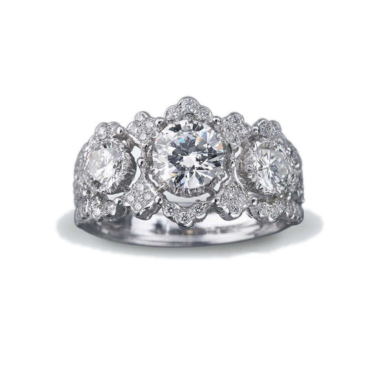 BQLT-JZ341488 Six Claw 0.7ct Water Wave Edge Arm Ring