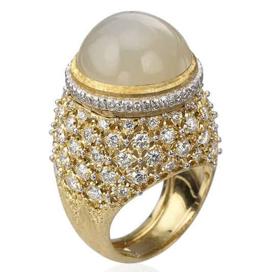 BQLT-JZ735925 Pearl Lace Large Flower Head Ring The main stone is about 15.4mm