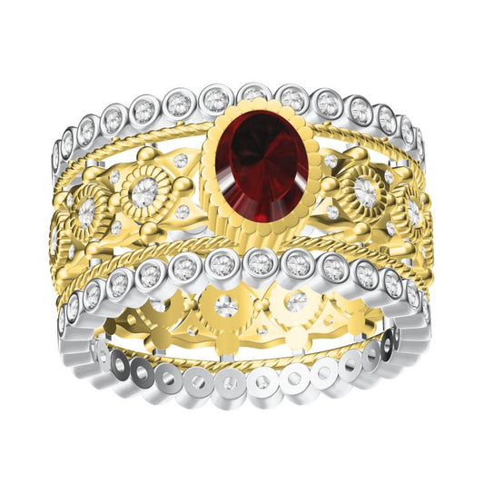 BQLT-JZ614527 Lace Colorful Straight Arm Ring