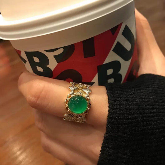 BQLT-JZ553488 bezel-set lace colorful treasure wavy edge arm ring