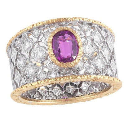 BQLT-JZ630352 bezel-set lace colorful gem straight arm ring