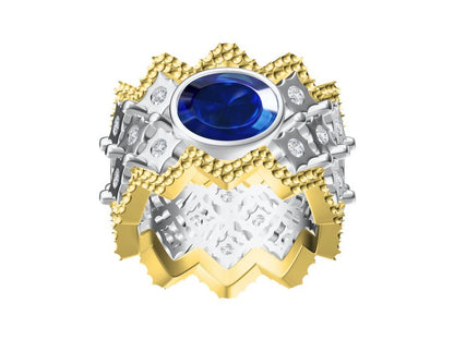 BQLT-IBVIRGFG1 bezel lace wavy edge arm ring