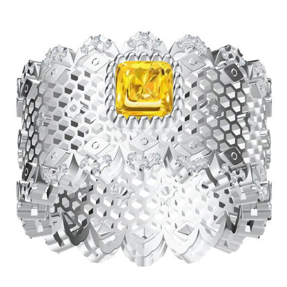 BQLT-JZ837496 13mm bezel lace honeycomb wavy edge arm ring