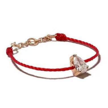 HS-2447908 red rope bracelet with water drops
