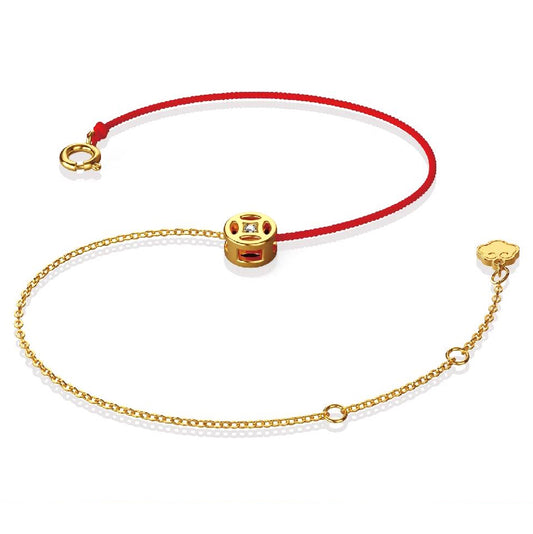 HS-8504768 red rope copper coin bracelet