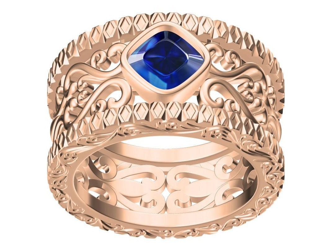 BQLT-JZ423526 bezel-set lace colorful treasure ring halo guest version