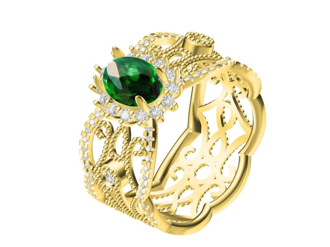 BQLT-JZ221766 10mm beaded halo lace colorful treasure wavy edge arm ring
