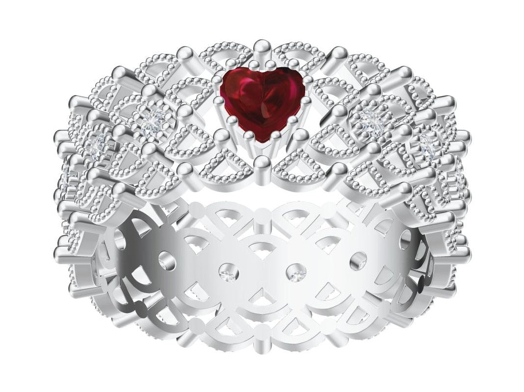 BQLT-JZ787902 8MM heart-shaped stone beads lace wavy edge arm ring customer version