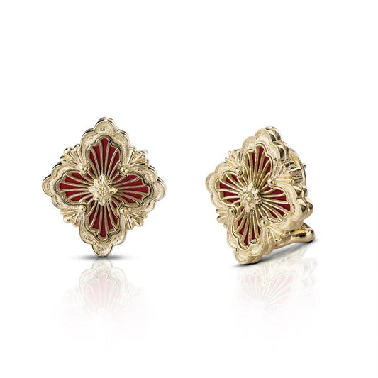 BQLT-ES170280 19x16.9mm agate four-leaf clover middle ribbon agate light gold ear racket