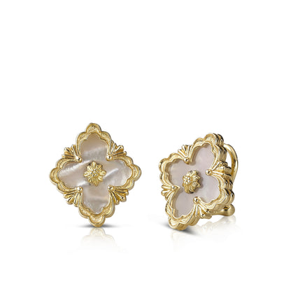 BQLT--ES972755 Opera color button earrings, ling-shaped flowers, European four-leaf clover ear clips