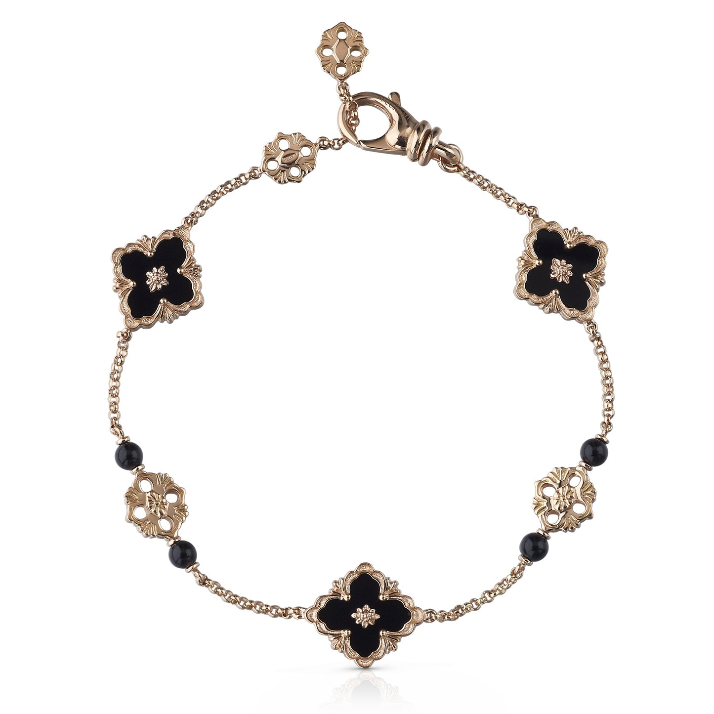 BQLT-SZ353804 agate version 3-flower ling-shaped flower European style four-leaf clover bracelet