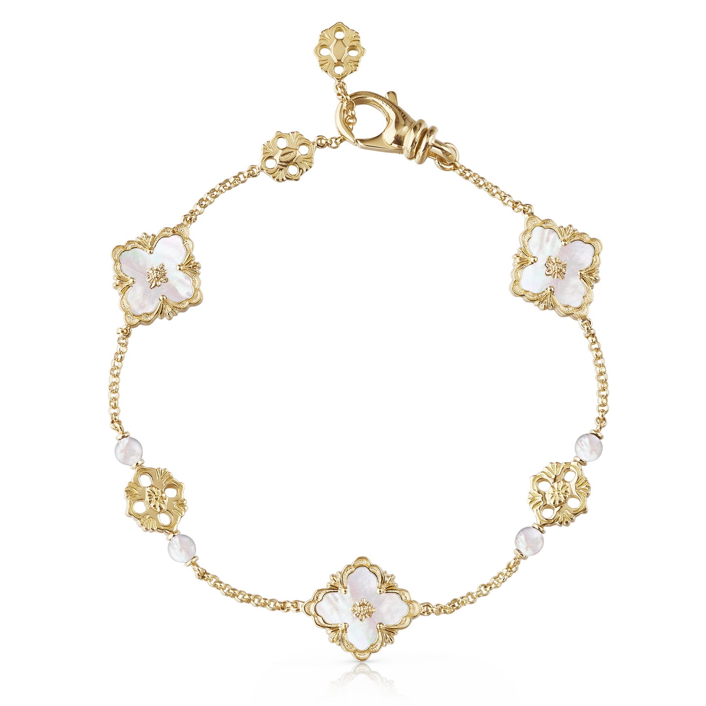 BQLT-SZ353804 agate version 3-flower ling-shaped flower European style four-leaf clover bracelet