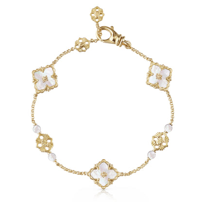 BQLT-SZ353804 agate version 3-flower ling-shaped flower European style four-leaf clover bracelet