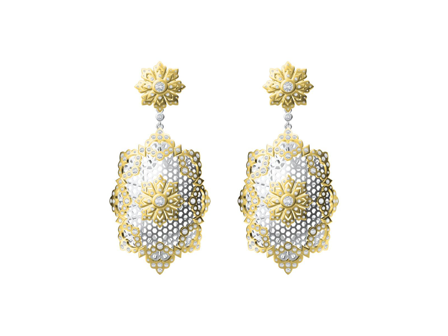 BQLT-ES135106 water wave edge, honeycomb earrings
