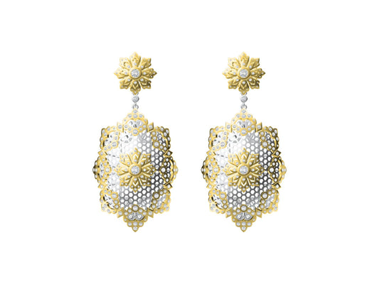 BQLT-ES135106 water wave edge, honeycomb earrings
